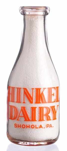 Appraisal: Hinkel Dairy Milk Bottle Description Shohola PA Condition Excellent Size