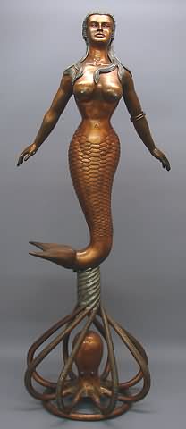 Appraisal: Sculpture Mermaid copper and tin tall Artist American th C