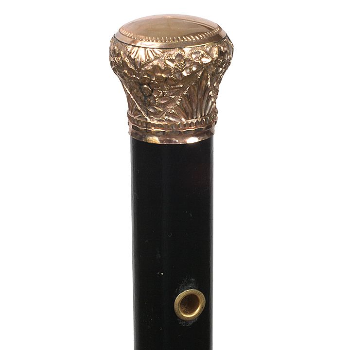 Appraisal: Gold Dress Cane Ca - Gold handle with blank roach