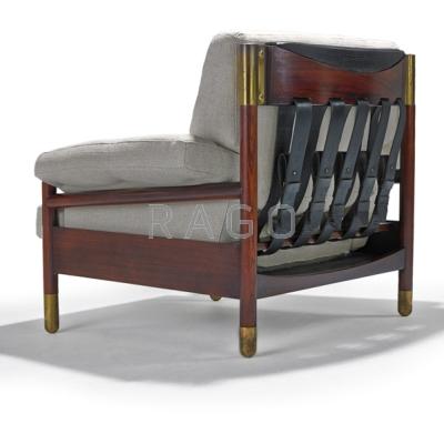 Appraisal: CARLO DI CARLI SORMANI Lounge chair Italy s Rosewood leather