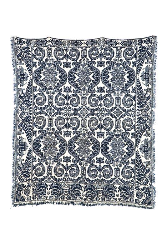 Appraisal: JACQUARD COVERLET Probably New York or Indiana - wool and