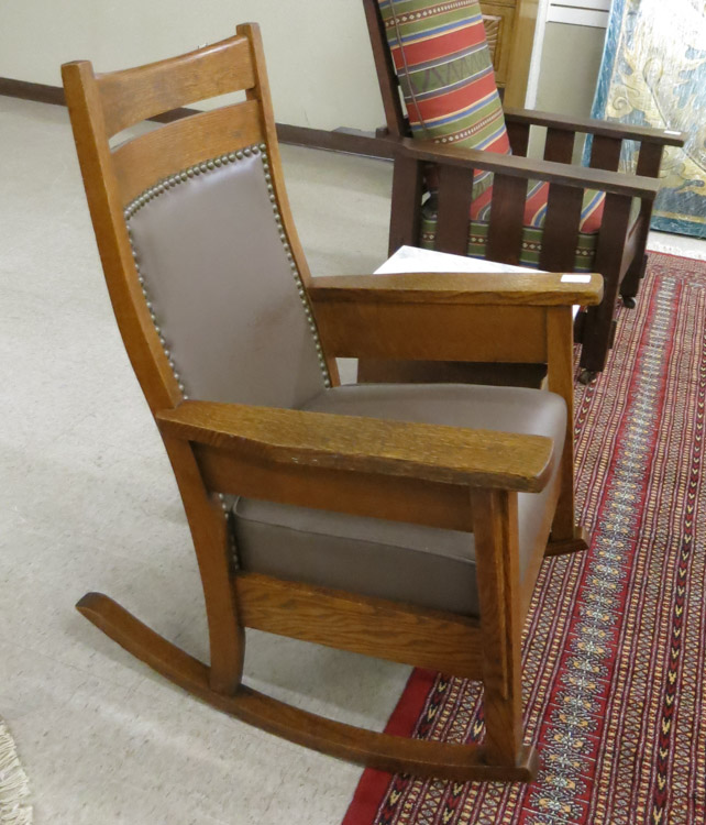 Appraisal: CRAFTSMAN OAK ROCKING CHAIR Phoenix Chair Co Sheboygan Wisconsin c