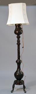 Appraisal: th C Chinese bronze floor lamp th C Chinese bronze