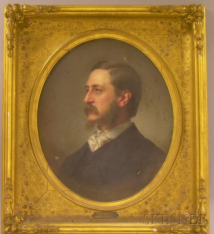 Appraisal: Framed Oil on Canvas Portrait of John E Russell Massachusetts