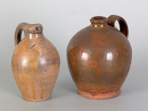 Appraisal: Redware jug th c h together with a stoneware ovoid