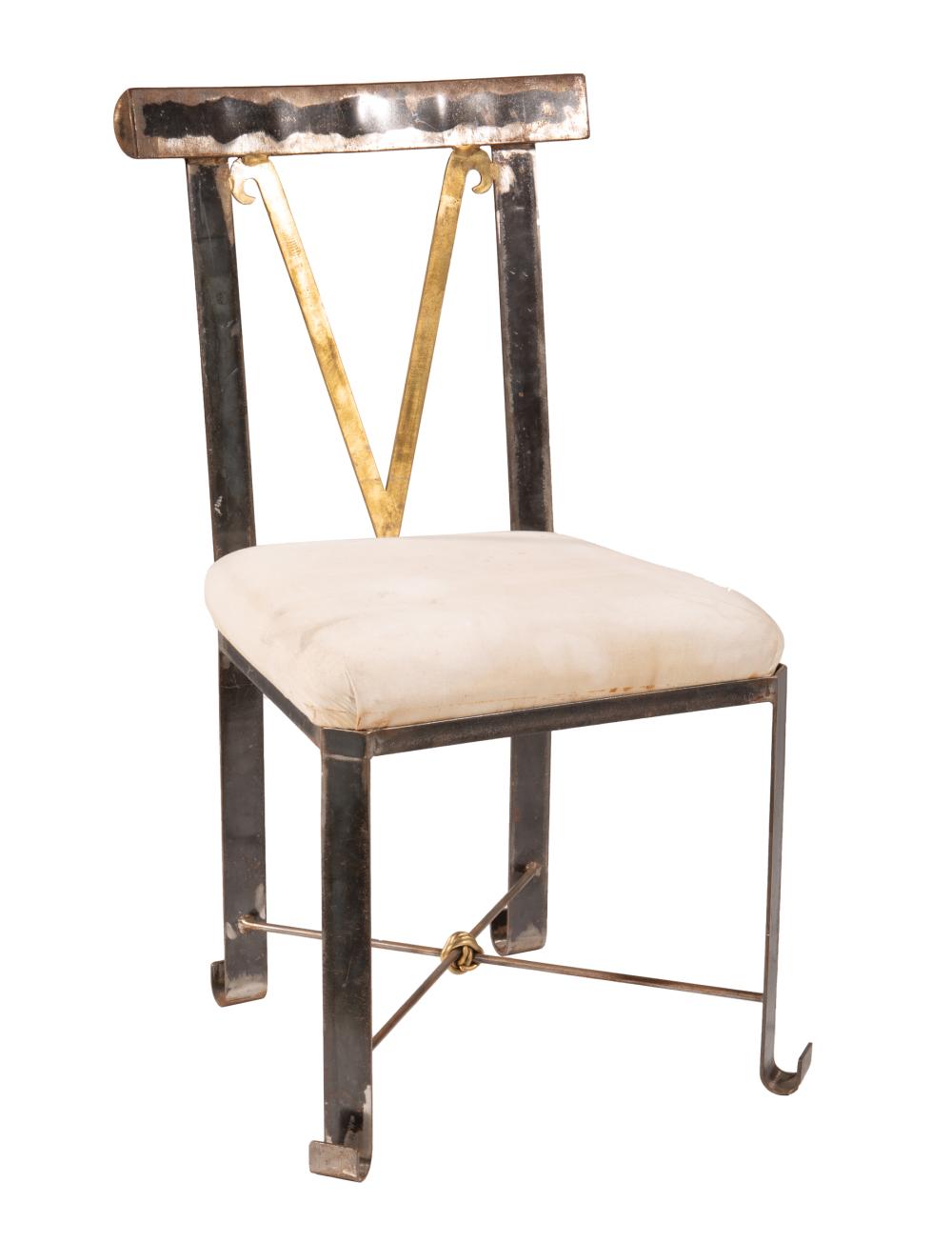 Appraisal: Mario Villa Nicaraguan New Orleans - Patinated Metal Side Chair