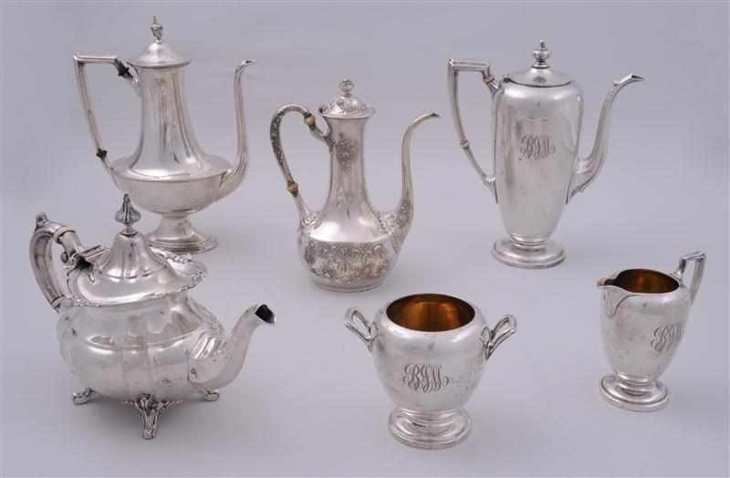 Appraisal: REED AND BARTON MONOGRAMMED SILVER THREE-PIECE AFTER DINNER COFFEE SET