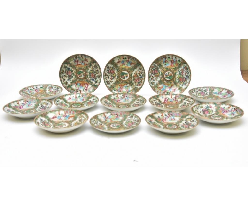 Appraisal: Thirteen Rose Medallion deep plates circa dia Condition Ten plates