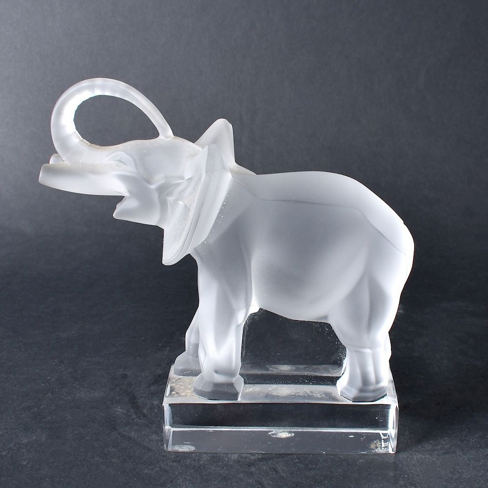 Appraisal: Lalique Elephant Paperweight Lalique Crystal Elephant Paperweight Signed Measures -