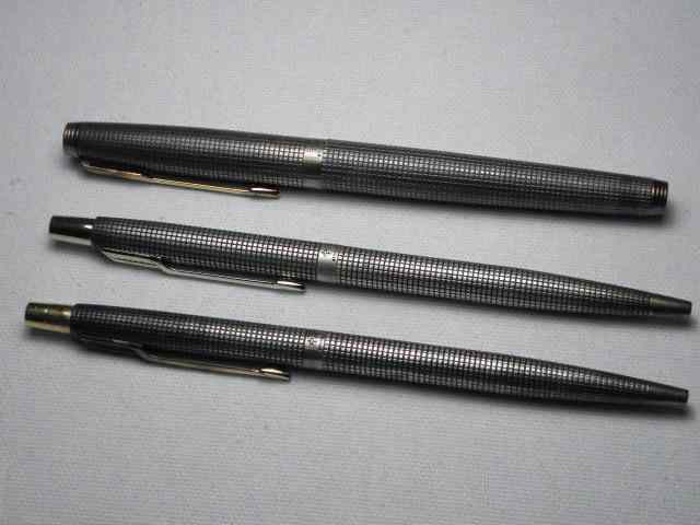 Appraisal: Three Parker ball point pens with sterling silver caps and