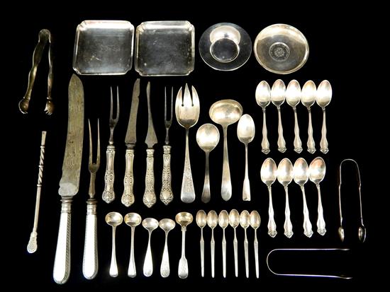 Appraisal: SILVER STERLING thirty eight pieces three carving sets largest with