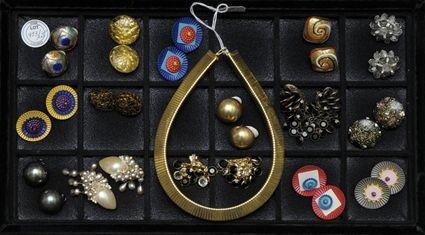 Appraisal: Assorted Costume Jewelry Comprising a in gold-colored necklace two pairs