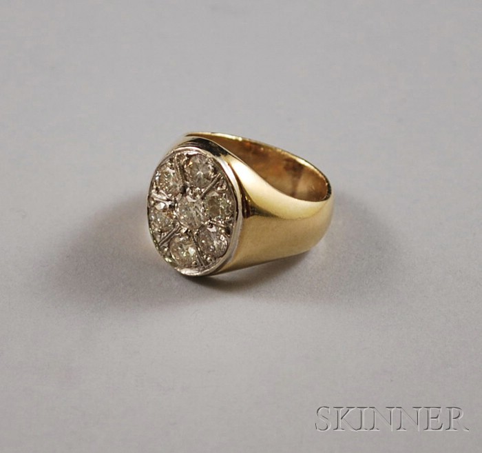 Appraisal: kt Gold and Diamond Ring total wt approx cts size