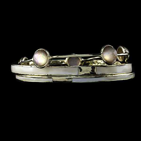 Appraisal: Ippolita k Enamel and Rose Quartz Bangles Set of three