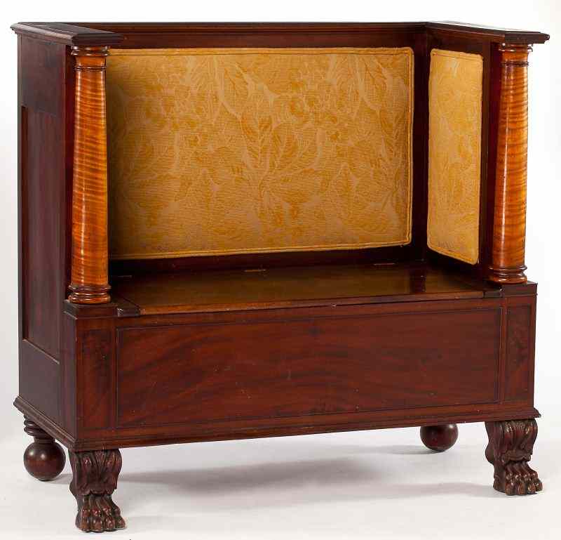 Appraisal: American Classical Bench Seatcirca mahogany mahogany veneers rectangular form with