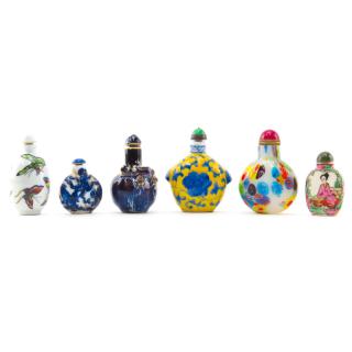 Appraisal: Grouping of Six Assorted Snuff Bottles Grouping of Six Assorted