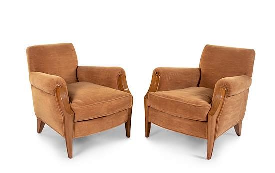 Appraisal: Art Deco Style th Century Pair of Lounge Chairs Art