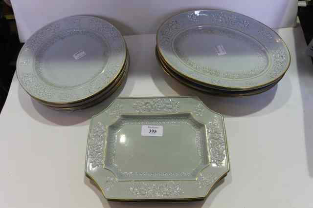 Appraisal: A TH CENTURY STAFFORDSHIRE PALE BLUE DESSERT SET impressed Clews