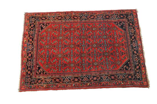 Appraisal: ORIENTAL RUG First half th century Injeles Geometric on red