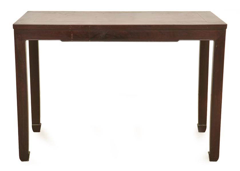 Appraisal: A CHINESE ROSEWOOD ALTAR TABLE rectangular with a stylised shaped