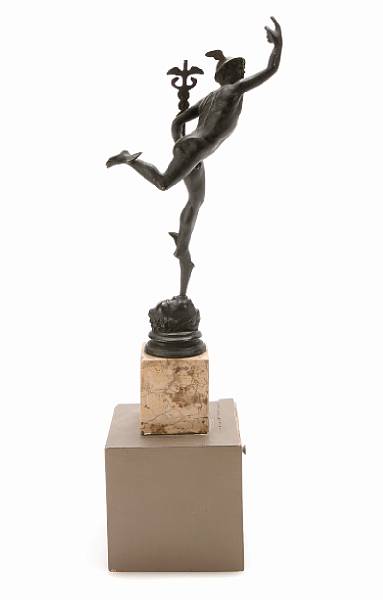 Appraisal: An Italian bronze figure of Mercury on plinth base height