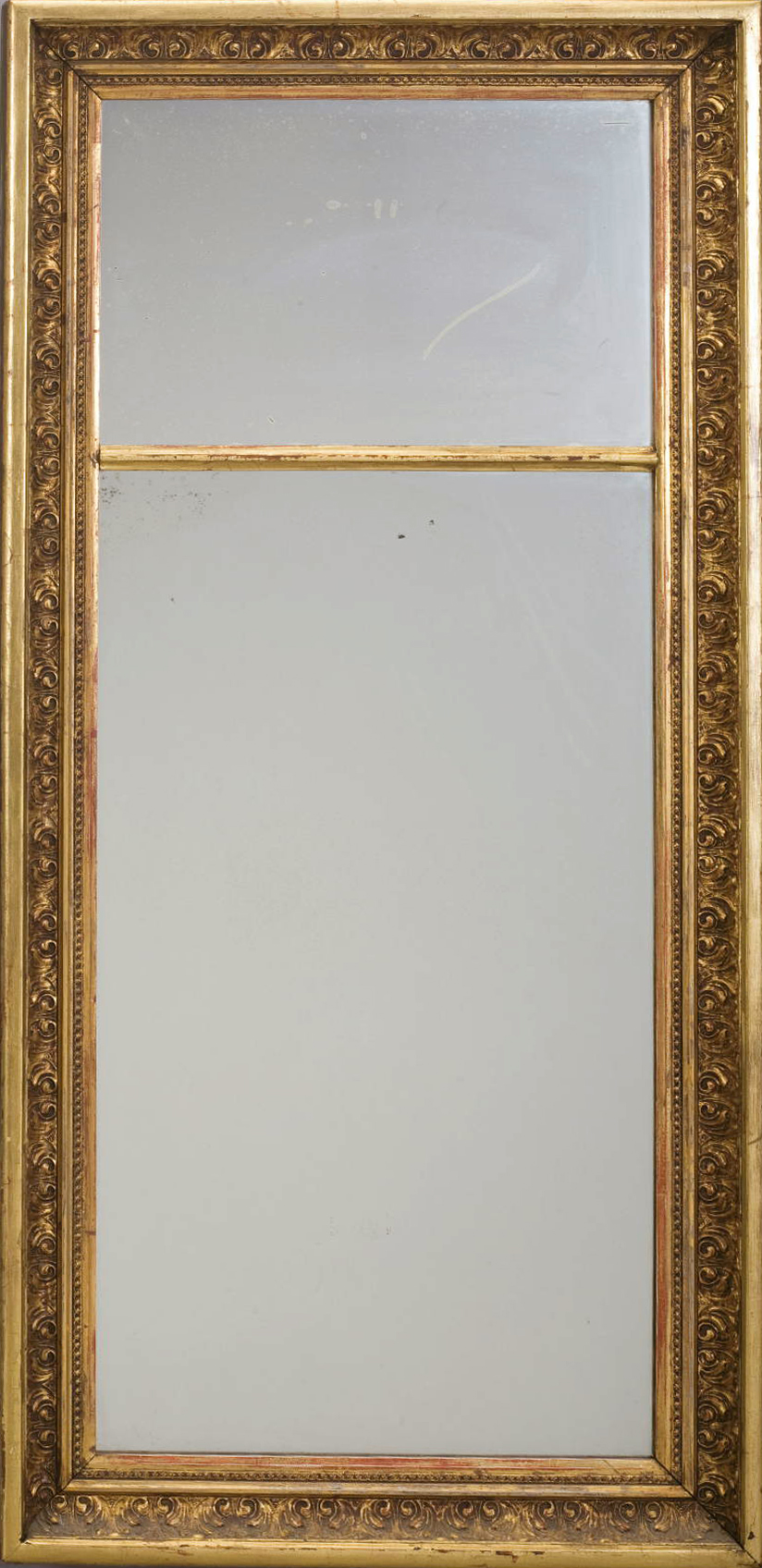 Appraisal: AMERICAN CLASSICAL MOLDED AND GILDED PIER MIRROR WITH TWO-PART PLATE