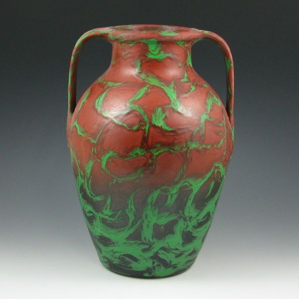 Appraisal: Weller Greora vase with handles Unmarked Professionally restoration to top