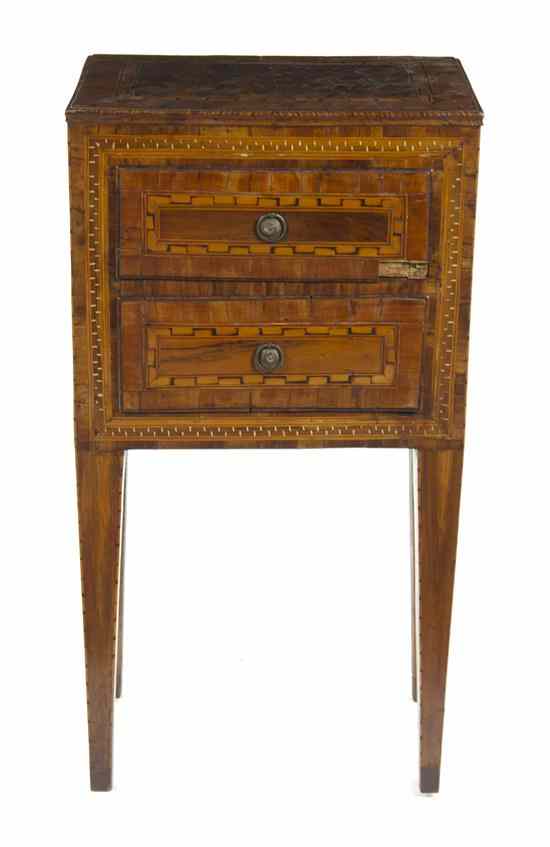 Appraisal: A Continental Marquetry Chest having a rectangular top over two