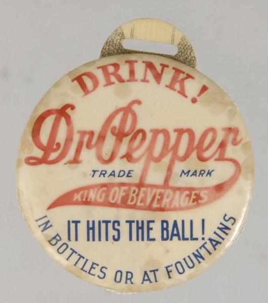 Appraisal: Dr Pepper Watch Fob Baseball Scorekeeper Description Circa to Celluloid