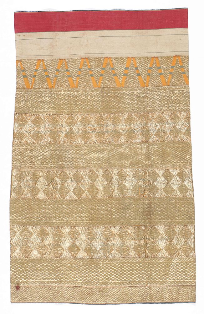 Appraisal: Antique Indonesian Ceremonial Tapis Textile Antique Ceremonial sarong tapis gold-wrapped