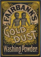 Appraisal: LOT OF FIVE GOLD DUST POWDER ADVERTISEMENTS Includes a trolley