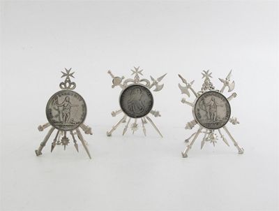 Appraisal: Three late th century Maltese menu card holders each in