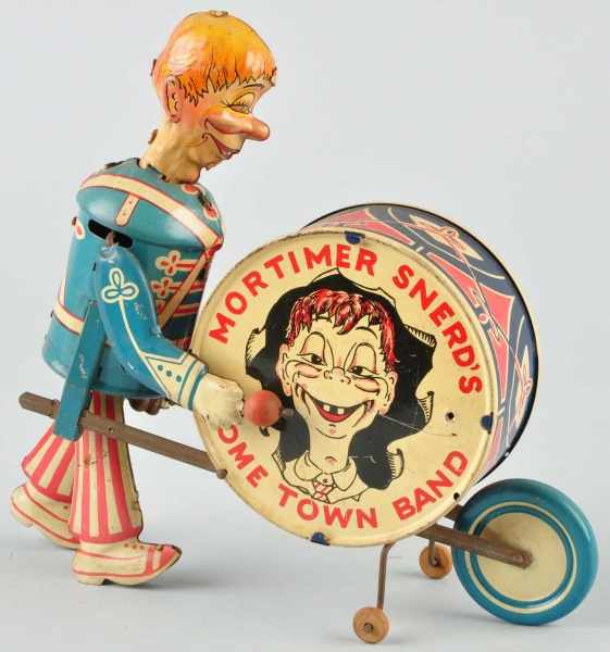 Appraisal: Tin Marx Mortimer Snerd Hometown Band Wind-Up Toy Description American