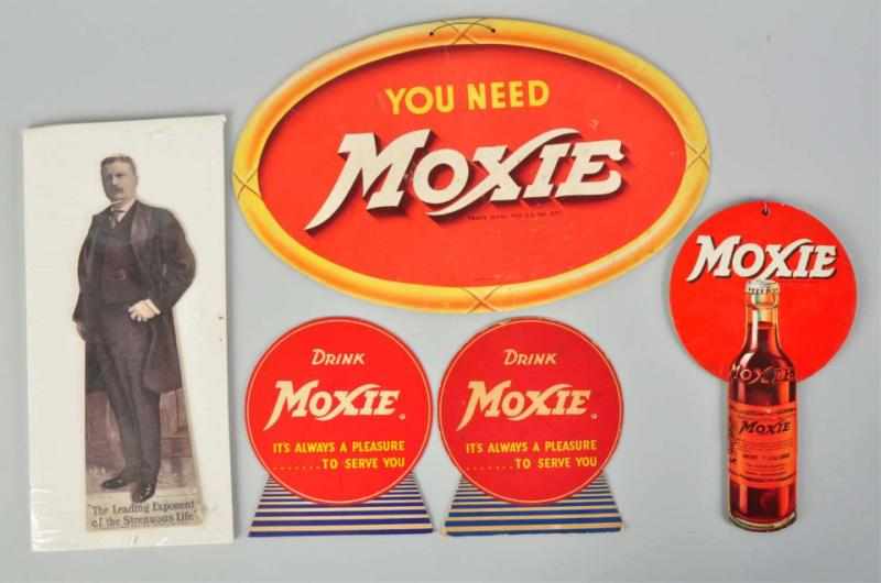 Appraisal: Lot of Cardboard Moxie Signs to s Includes one Teddy