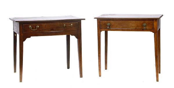 Appraisal: A group of two George III mahogany single drawer side