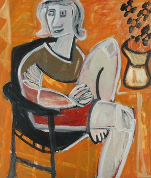 Appraisal: Mark Schaller born Seated Figure oil on canvas signed and