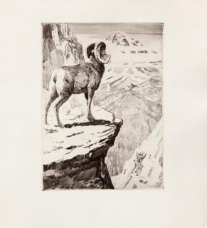 Appraisal: Churchill Ettinger - Four Etchings Bear and Salmon by in