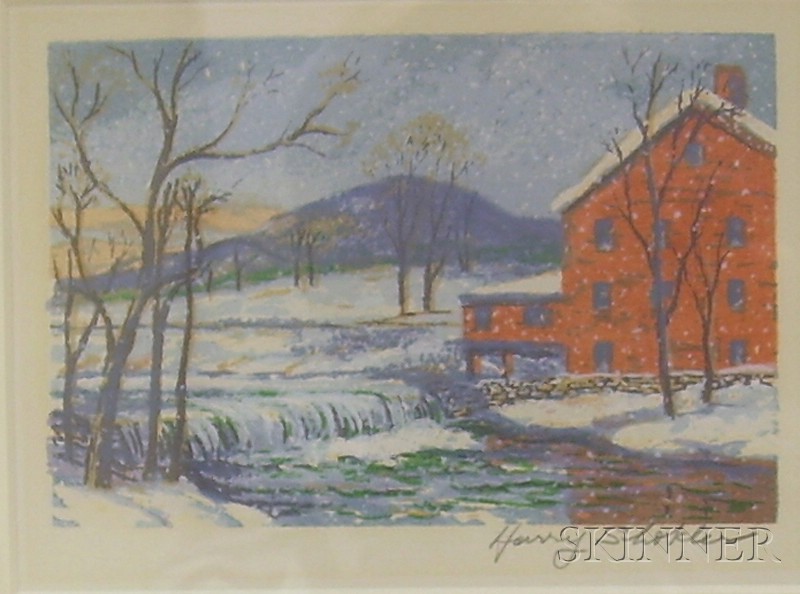 Appraisal: Harry Shokler American - Two Silkscreen Prints South Londonderry Vt