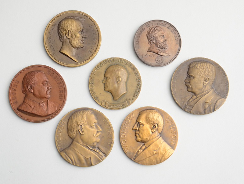 Appraisal: GROUP OF BRONZE UNITED STATES PRESIDENTIAL MEDALS including medals of