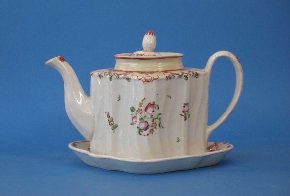 Appraisal: A NEWHALL TEAPOT COVER AND STAND pattern no a small