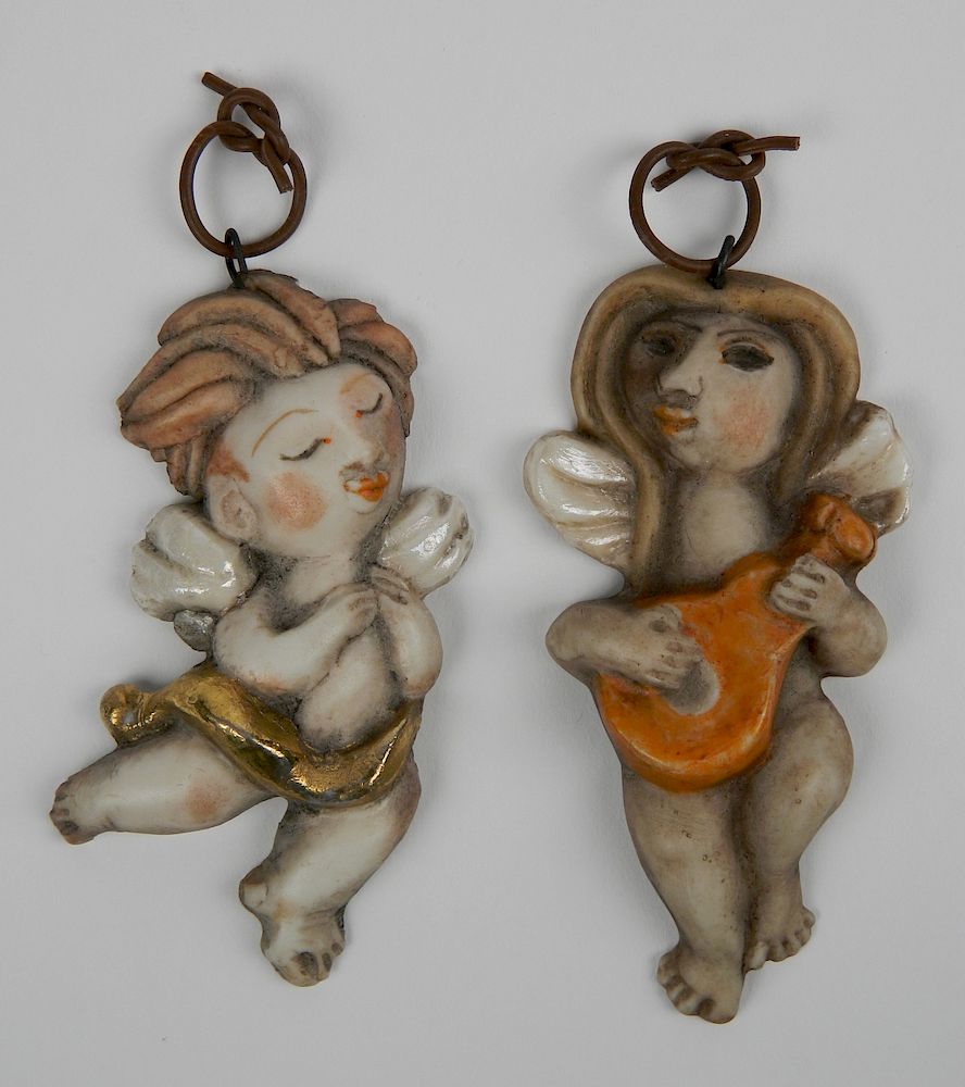 Appraisal: Dane Burr ceramic ornaments Dane Burr American - - Angels-