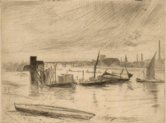 Appraisal: James Abbott McNeil Whistler American - Early Morning Battersea Kennedy