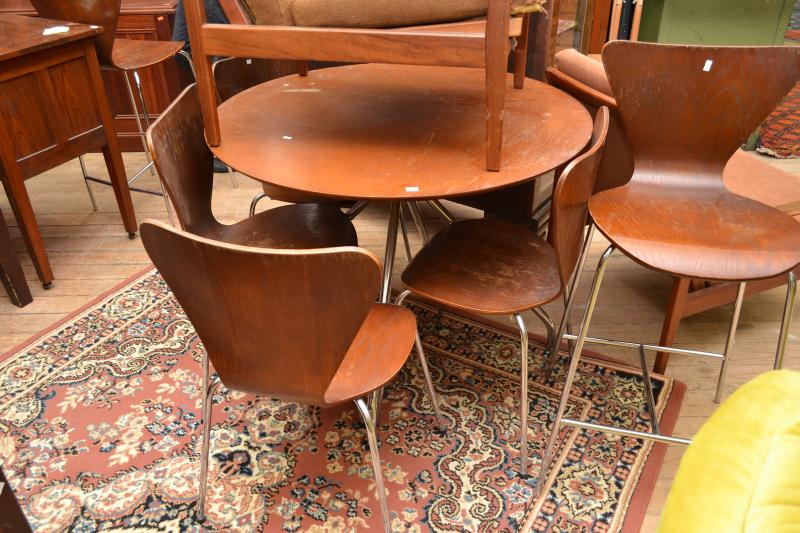 Appraisal: A DINING SETTING COMPRISING OF FOUR CHAIRS ROUND TABLE AND