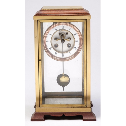 Appraisal: A brass mounted mahogany two glass clock with earlier French