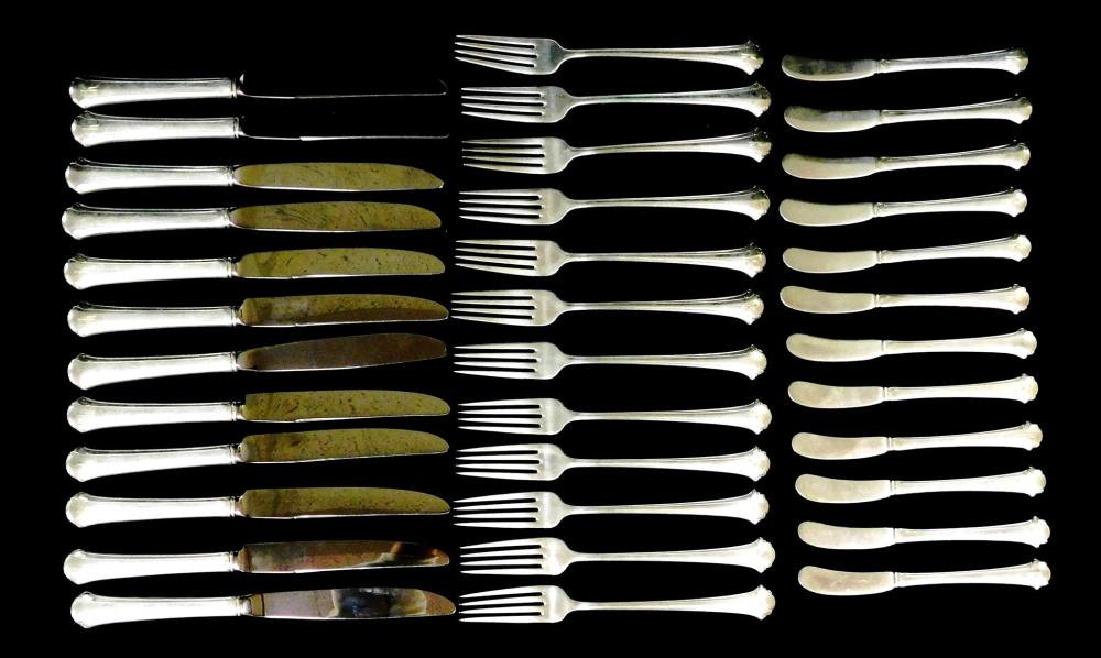 Appraisal: STERLING Towle Chippendale pattern sterling silver flatware thirty-six pieces including