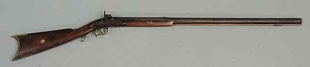 Appraisal: Antique percussion half-stock long rifle with an octagonal barrel signed