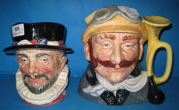 Appraisal: Royal Doulton Large Character Jugs Veteran Motorist D and Beefeater