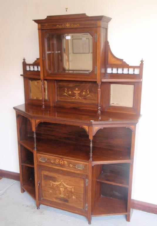 Appraisal: A late Victorian rosewood marquetry chiffonier with a combination of