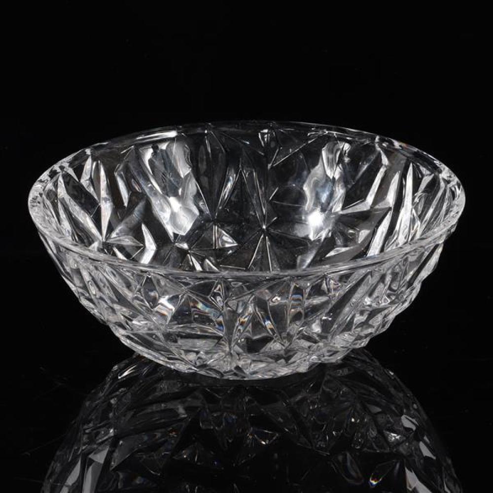 Appraisal: TIFFANY CO CRYSTAL 'ROCK CUT' GLASS SERVING DECORATIVE BOWL Tiffany