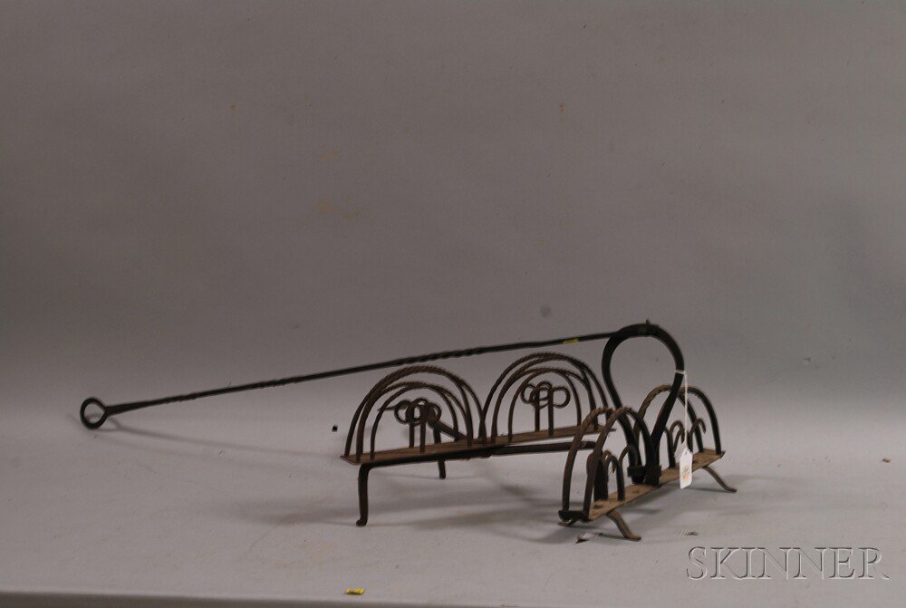 Appraisal: Two Wrought Iron Toasters ht to in Estimate - The